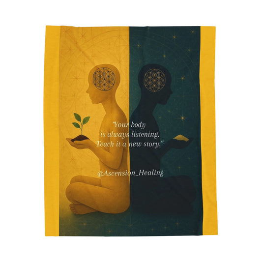 Copy of Copy of Mindful Healing Velveteen Plush Blanket | Soft Comfort for Self-Care, Cozy Gift for Meditation, Yoga, Relaxation, Home Decor