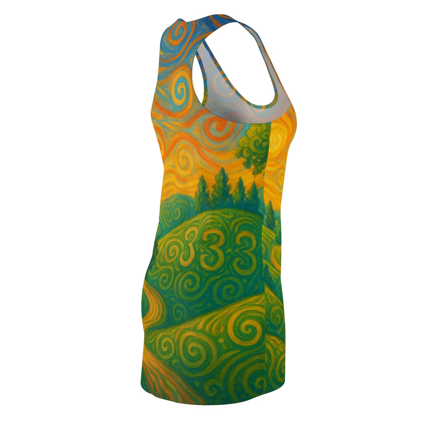 ✨Whispers of Synchronicity✨ Racerback Dress, Night Sky Dress, Starry Pattern Dress, Bohemian Summer Dress, Festival Outfit, Astrology Fashion