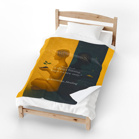 Copy of Copy of Mindful Healing Velveteen Plush Blanket | Soft Comfort for Self-Care, Cozy Gift for Meditation, Yoga, Relaxation, Home Decor