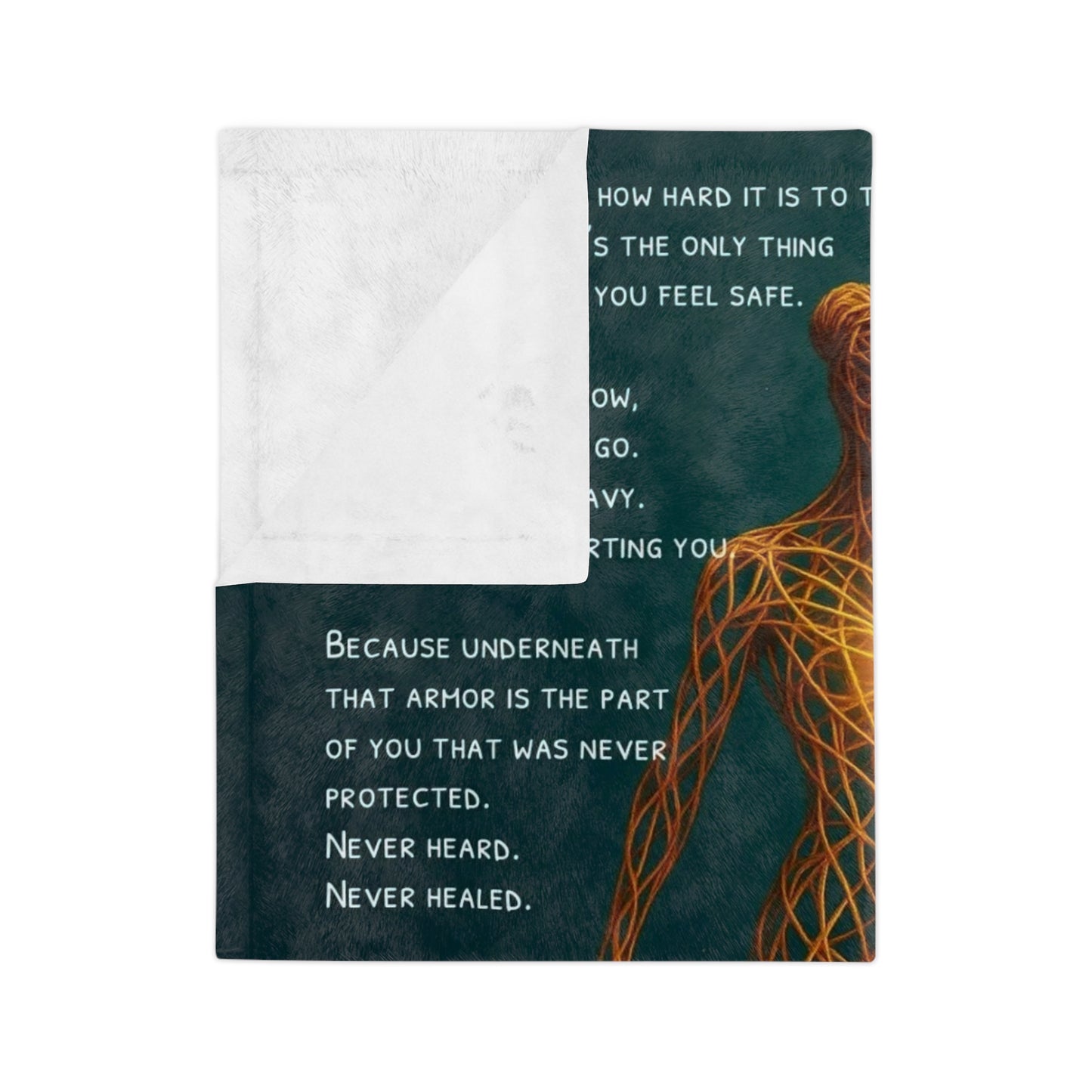 Inspirational Velveteen Microfiber Blanket - Cozy Message Throw, ✨The Unraveling✨ Healing Gift for Self-Care, Meditation, Spiritual Comfort, Home Decor