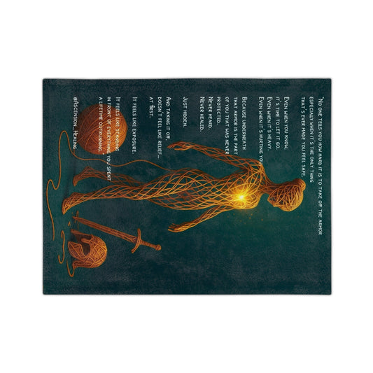 Inspirational Velveteen Microfiber Blanket - Cozy Message Throw, ✨The Unraveling✨ Healing Gift for Self-Care, Meditation, Spiritual Comfort, Home Decor