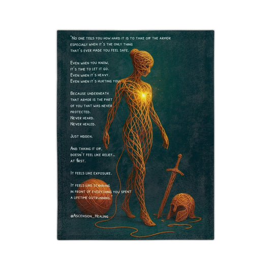 Inspirational Velveteen Microfiber Blanket - Cozy Message Throw, ✨The Unraveling✨ Healing Gift for Self-Care, Meditation, Spiritual Comfort, Home Decor